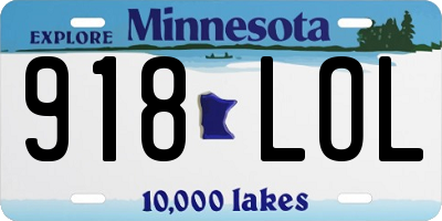 MN license plate 918LOL