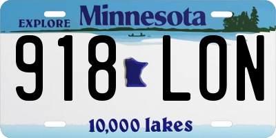 MN license plate 918LON