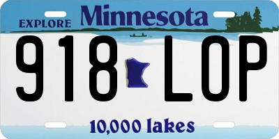 MN license plate 918LOP