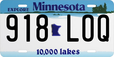 MN license plate 918LOQ