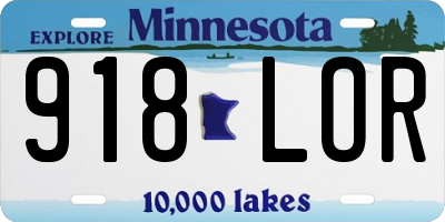 MN license plate 918LOR
