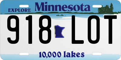MN license plate 918LOT