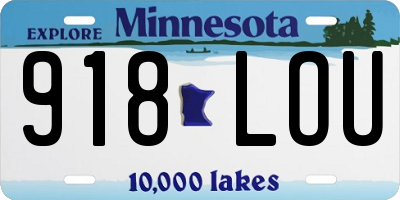 MN license plate 918LOU