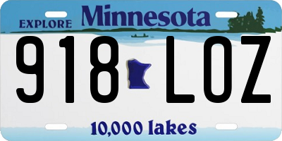 MN license plate 918LOZ