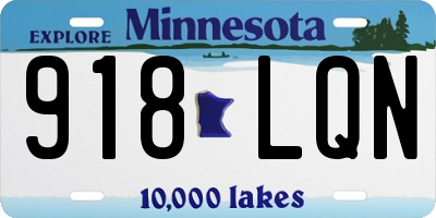 MN license plate 918LQN