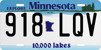 MN license plate 918LQV