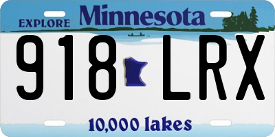 MN license plate 918LRX