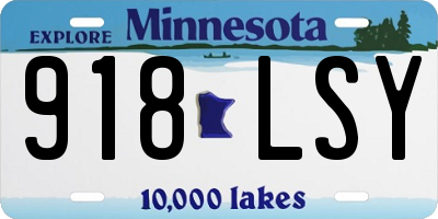 MN license plate 918LSY