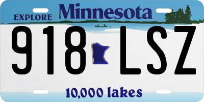 MN license plate 918LSZ