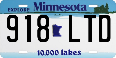 MN license plate 918LTD