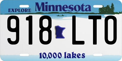 MN license plate 918LTO