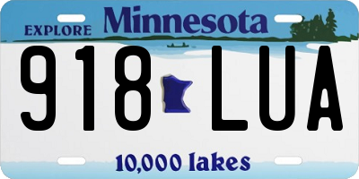 MN license plate 918LUA