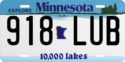 MN license plate 918LUB