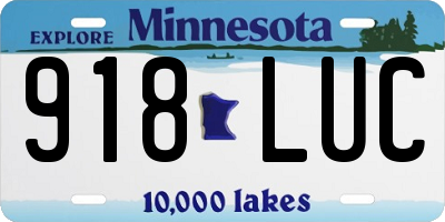 MN license plate 918LUC