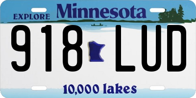 MN license plate 918LUD