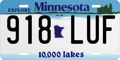 MN license plate 918LUF