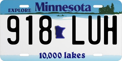 MN license plate 918LUH