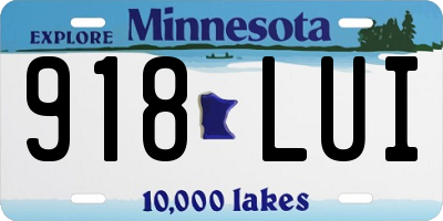 MN license plate 918LUI