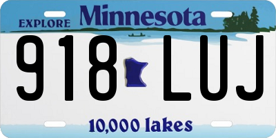 MN license plate 918LUJ