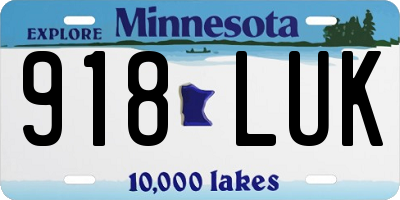 MN license plate 918LUK