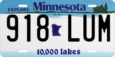 MN license plate 918LUM