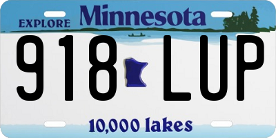 MN license plate 918LUP