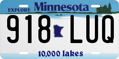 MN license plate 918LUQ