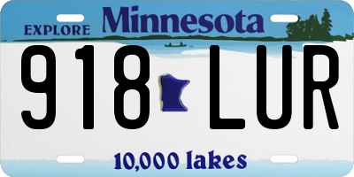 MN license plate 918LUR
