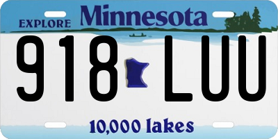 MN license plate 918LUU