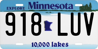 MN license plate 918LUV