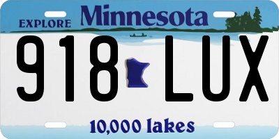MN license plate 918LUX