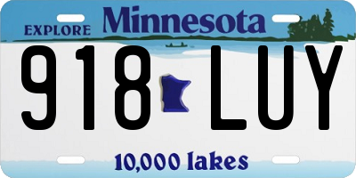 MN license plate 918LUY