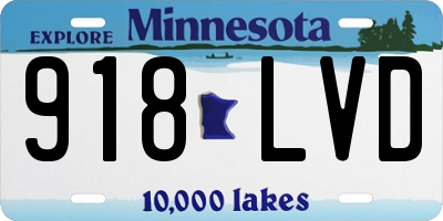 MN license plate 918LVD