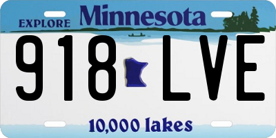 MN license plate 918LVE