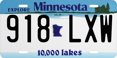 MN license plate 918LXW