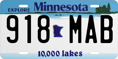 MN license plate 918MAB
