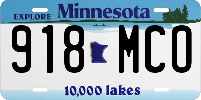 MN license plate 918MCO