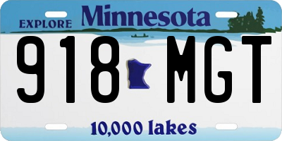 MN license plate 918MGT