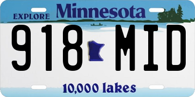 MN license plate 918MID