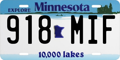 MN license plate 918MIF