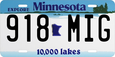 MN license plate 918MIG