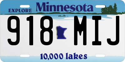 MN license plate 918MIJ