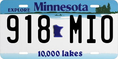 MN license plate 918MIO