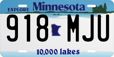 MN license plate 918MJU
