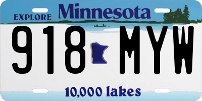 MN license plate 918MYW
