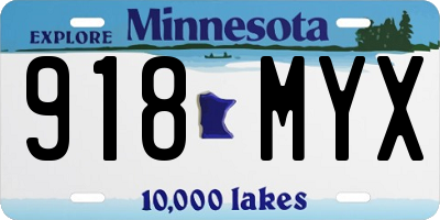 MN license plate 918MYX