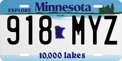 MN license plate 918MYZ