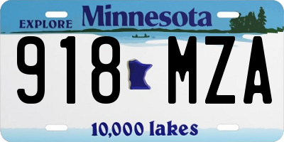 MN license plate 918MZA