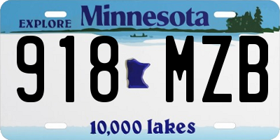 MN license plate 918MZB