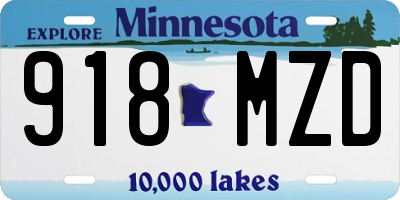 MN license plate 918MZD